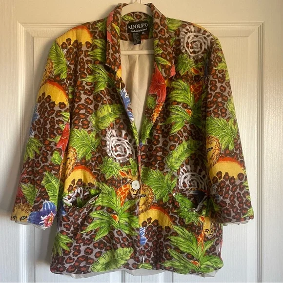 Women’s Vintage Safari Linen Blend Blazer - Picture 1 of 9